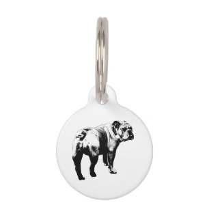 Placa Para Mascotas Etiqueta Bulldog, Paso de Alerta