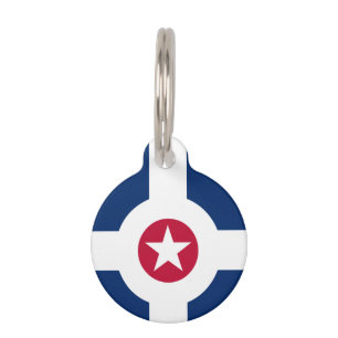 Placa Para Mascotas Etiqueta con el nombre de la mascota de la bandera