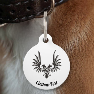 Placa Para Mascotas Etiqueta con nombre de águila de dos cabezas