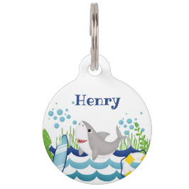 Placa Para Mascotas Etiqueta Cute Ocean Tropical Tema de mascota