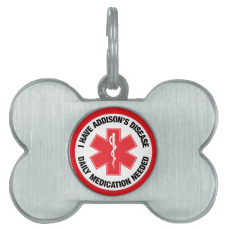 Placa Para Mascotas Etiqueta de alerta médica para la enfermedad de Ad