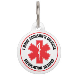Placa Para Mascotas Etiqueta de alerta médica para la enfermedad de Ad