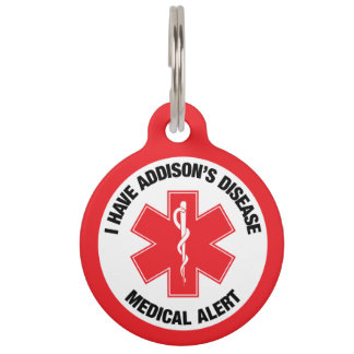 Placa Para Mascotas Etiqueta de alerta médica para la enfermedad de Ad