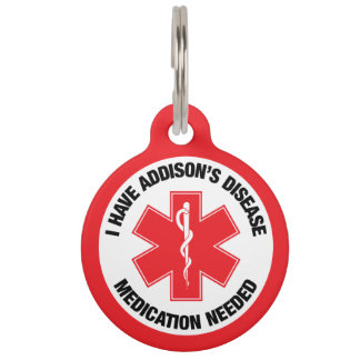 Placa Para Mascotas Etiqueta de alerta médica para la enfermedad de Ad
