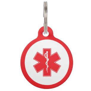 Placa Para Mascotas Etiqueta de Alerta Médica para Mascotas