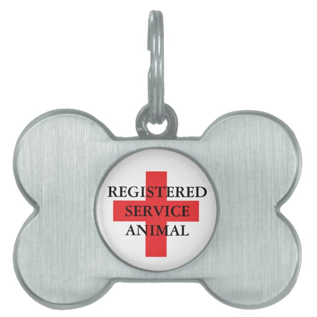 Placa Para Mascotas Etiqueta de animal de servicio (Frente)