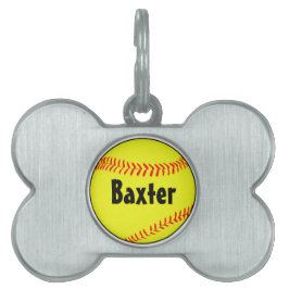 Placa Para Mascotas Etiqueta de dogma de perro de Softball