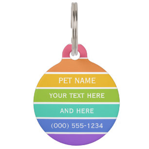 Placa Para Mascotas Etiqueta de encargo del mascota de los colores del