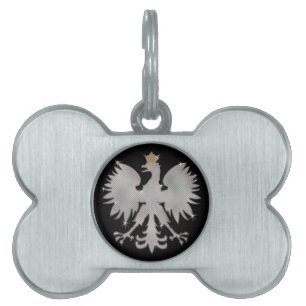 Placa Para Mascotas Etiqueta de hueso de perro de aguijón blanco polac