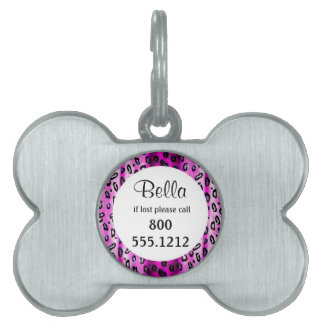 Placa Para Mascotas Etiqueta de identidad de Mascota de leopardo grung