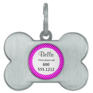 Placa Para Mascotas Etiqueta de identidad Mascota de puntos de polka b