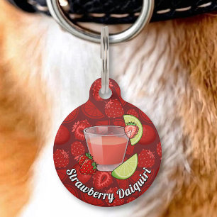 Placa Para Mascotas Etiqueta de identificación de Daiquiri de Fresa