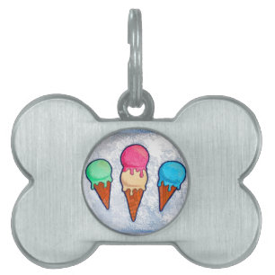 Placa Para Mascotas Etiqueta de identificación de la marca de hielo