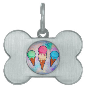Placa Para Mascotas Etiqueta de identificación de la marca de hielo