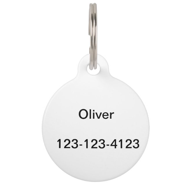 Placa Para Mascotas Etiqueta de identificación de mascota (Reverso)