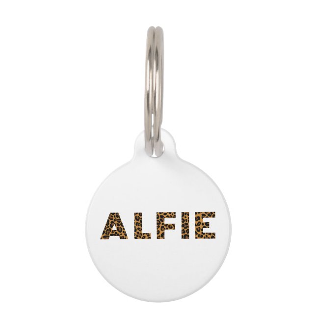 Placa Para Mascotas Etiqueta de identificación de mascota Alfie (Anverso)