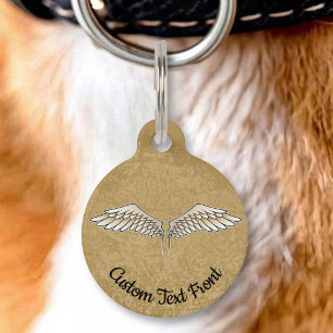 Placa Para Mascotas Etiqueta de identificación de mascota con alas bei