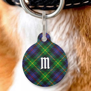 Placa Para Mascotas Etiqueta de identificación de mascota con tartán d