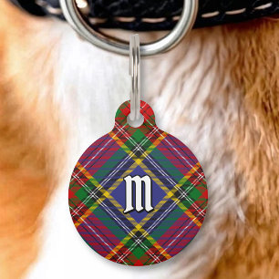 Placa Para Mascotas Etiqueta de identificación de mascota con tartán d