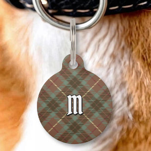 Placa Para Mascotas Etiqueta de identificación de mascota con tartán d