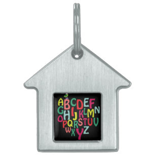Placa Para Mascotas Etiqueta de identificación de mascota de alfabeto