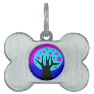 Placa Para Mascotas Etiqueta de identificación de mascota de árbol neó