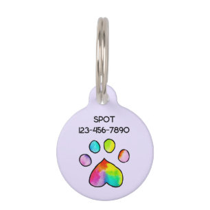 Placa Para Mascotas Etiqueta de identificación de mascota de color de 