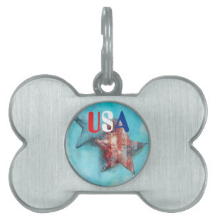 Placa Para Mascotas Etiqueta de identificación de mascota de EE. UU.