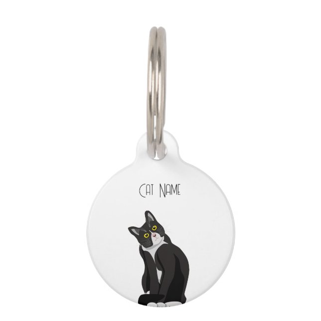 Placa Para Mascotas Etiqueta de identificación de mascota de gato de T (Anverso)
