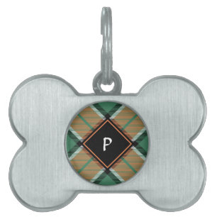 Placa Para Mascotas Etiqueta de identificación de mascota de tartán de
