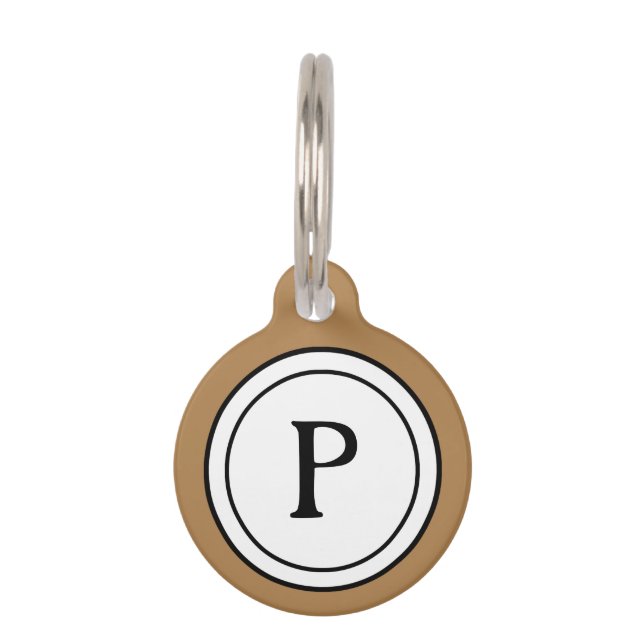 Placa Para Mascotas Etiqueta de identificación de mascota - Monograma  (Anverso)