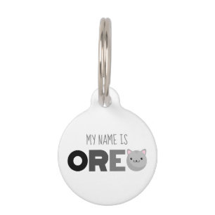 Placa Para Mascotas Etiqueta de identificación de mascota Oreo Gray an
