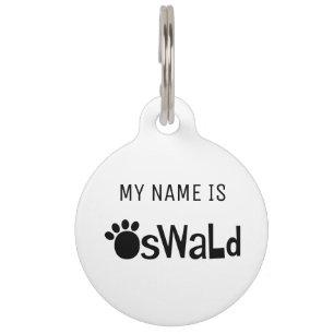 Placa Para Mascotas Etiqueta de identificación de mascota Oswald