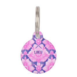 Placa Para Mascotas Etiqueta de identificación de mascota rosa vibrant