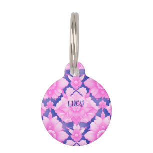 Placa Para Mascotas Etiqueta de identificación de mascota rosa vibrant