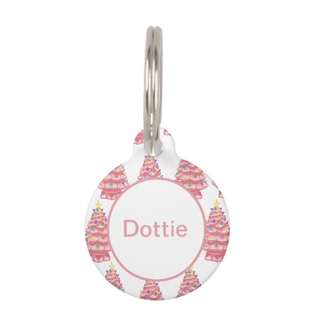 Placa Para Mascotas Etiqueta de identificación de mascotas de árboles  (Anverso)