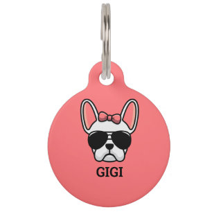 Placa Para Mascotas Etiqueta de identificación de mascotas de Bulldog