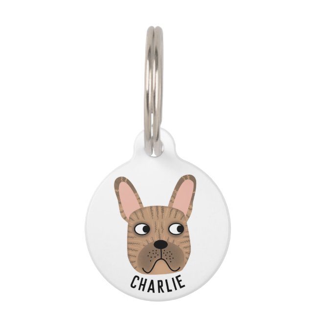 Placa Para Mascotas Etiqueta de identificación de mascotas de Bulldog  (Anverso)
