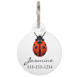 Placa Para Mascotas Etiqueta de identificación de mascotas de Ladybugs