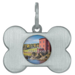 Placa Para Mascotas Etiqueta de identificación de mascotas de otoño de