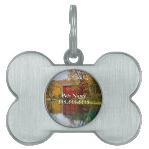 Placa Para Mascotas Etiqueta de identificación de mascotas de otoño de