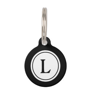 Placa Para Mascotas Etiqueta de identificación de mascotas - Negro con