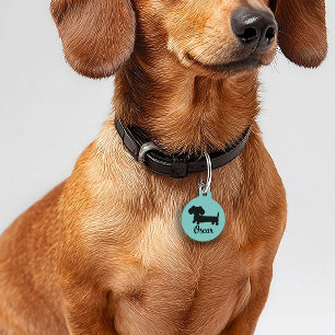 Placa Para Mascotas Etiqueta de identificación de perro de Dachshund d