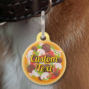 Placa Para Mascotas Etiqueta de identificación de Pizza Pet