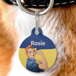 Placa Para Mascotas Etiqueta de identificación de Rosie la Remachadora