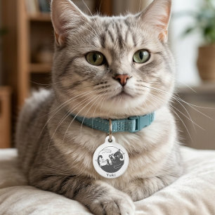 Placa Para Mascotas Etiqueta de identificación para mascotas con Yin Y