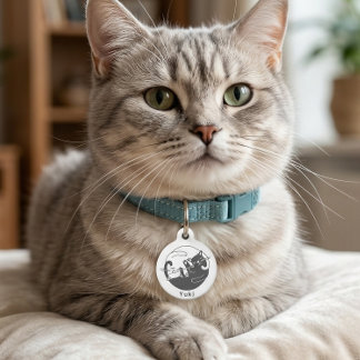 Placa Para Mascotas Etiqueta de identificación para mascotas con Yin Y
