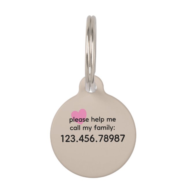 Placa Para Mascotas Etiqueta de identificación para mascotas Trend Col (Reverso)