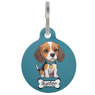 Placa Para Mascotas Etiqueta de identificación personalizada para Beag