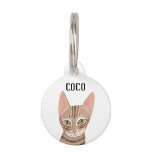 Placa Para Mascotas Etiqueta de identificación personalizada para gato